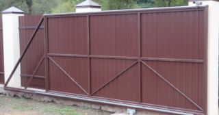 Купить откатные ворота из профнастила Коломна, цена от 1745 руб.