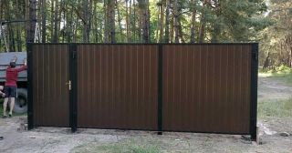 Купить распашные ворота из профнастила Коломна, цена от 2720 руб.